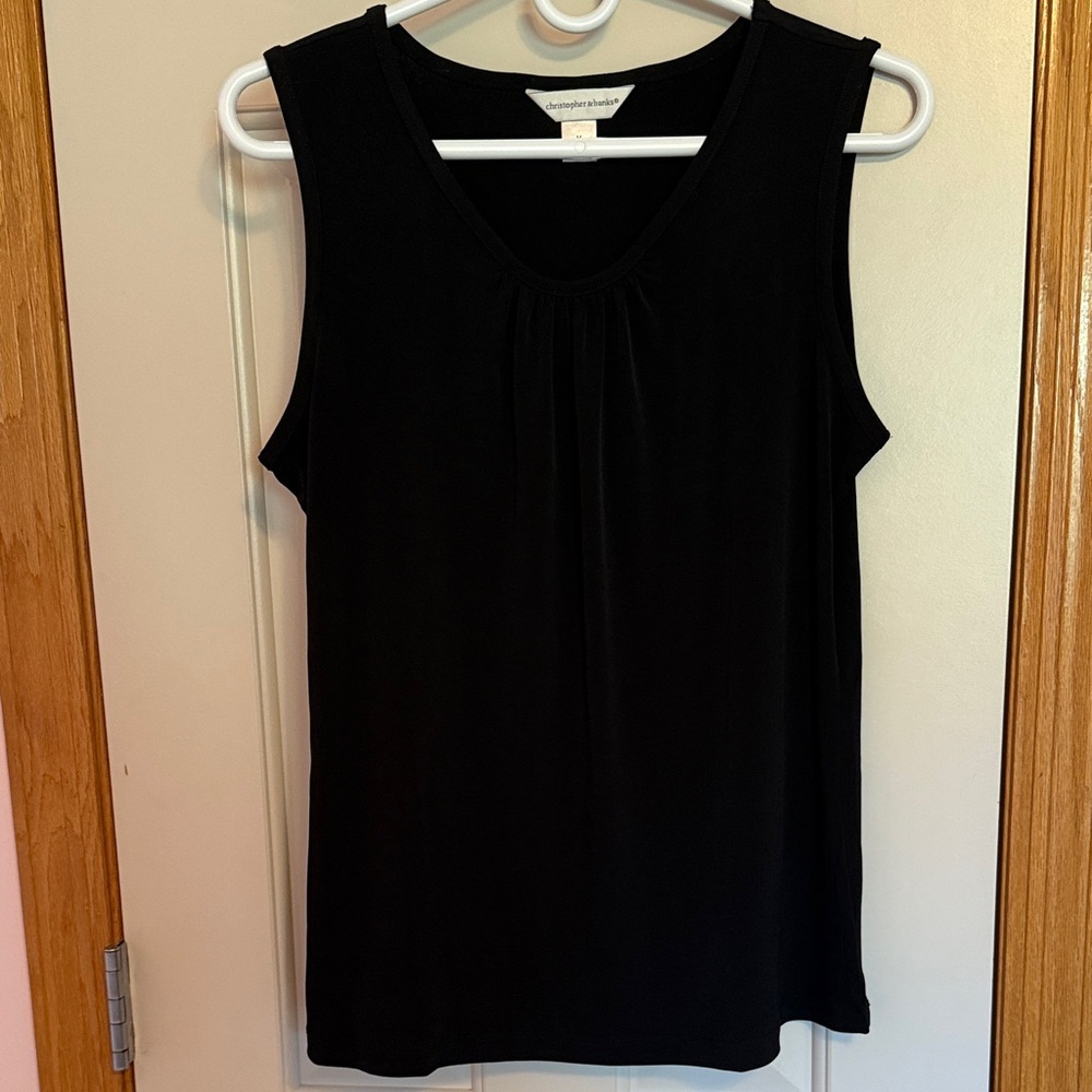 Christopher & Banks Women's Black Sleeveless Top